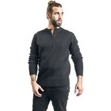 Trui - Armee - Effen - Lange Mouw - Normale Pasvorm - Halve Rits