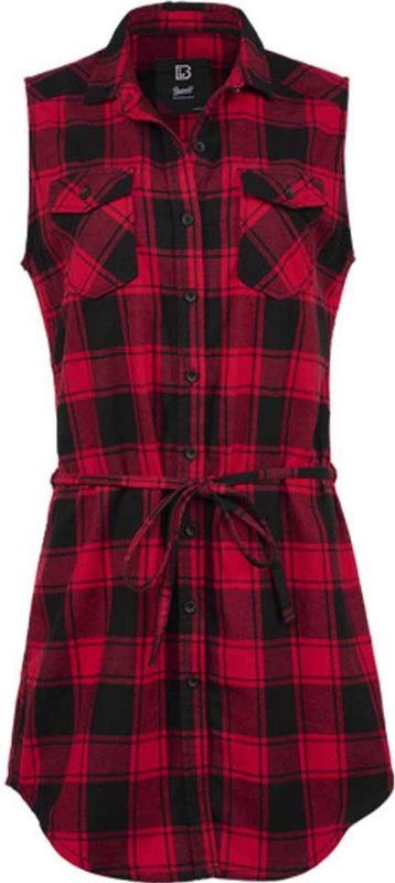 Brandit - Gracey Sleeveless - Dames Top - Rood/Zwart - 100% Katoen