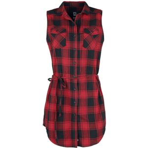 Brandit - Gracey Sleeveless - Dames Top - Rood/Zwart - 100% Katoen