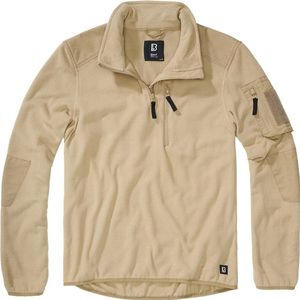 Brandit - Fleece Troyer - Camel - Ripstop-Materiaal, Hoogsluitende Kraag, Zacht Draaggevoel