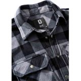 Brandit - Jeff - Fleece Overhemd - Zwart/Grijs - Lange Mouwen