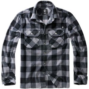 Brandit - Jeff - Fleece Overhemd - Zwart/Grijs - Lange Mouwen