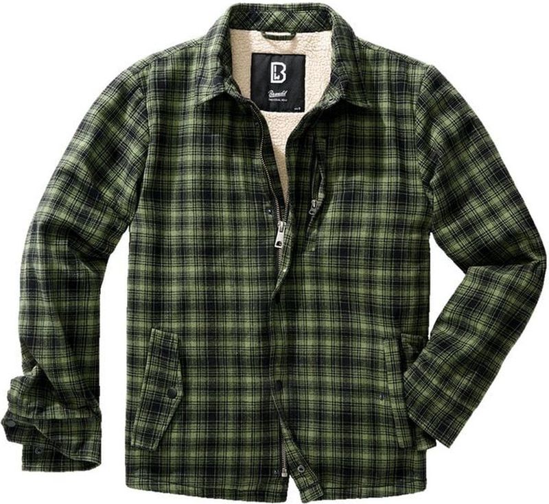 Brandit Classic Sherpa-jas voor heren, Olijf/Zwart