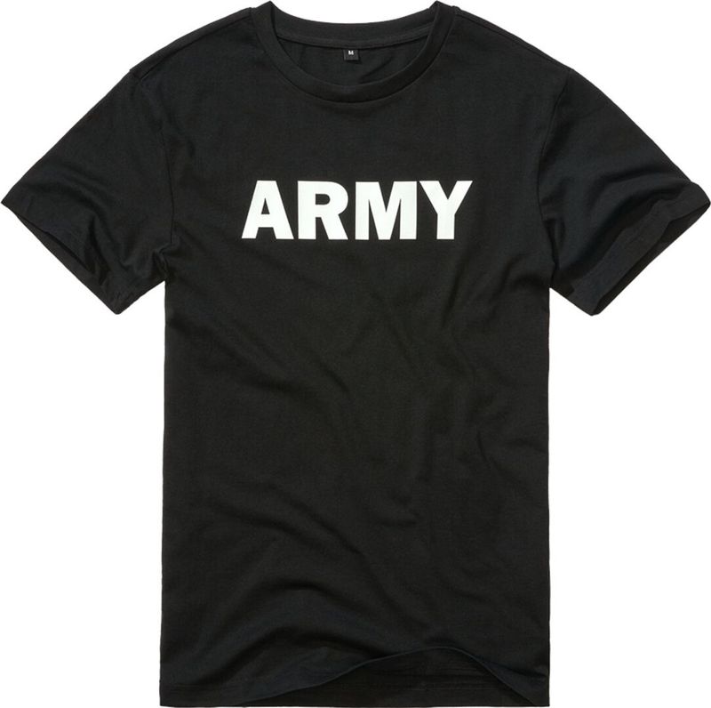 Brandit - T-shirt Army - Zwart - Katoen - Heren - Basics