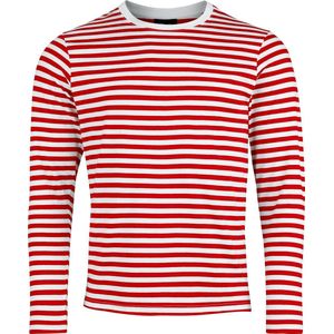 Brandit Lange Mouwen Heren Shirt met lange mouwen - rood/wit - S