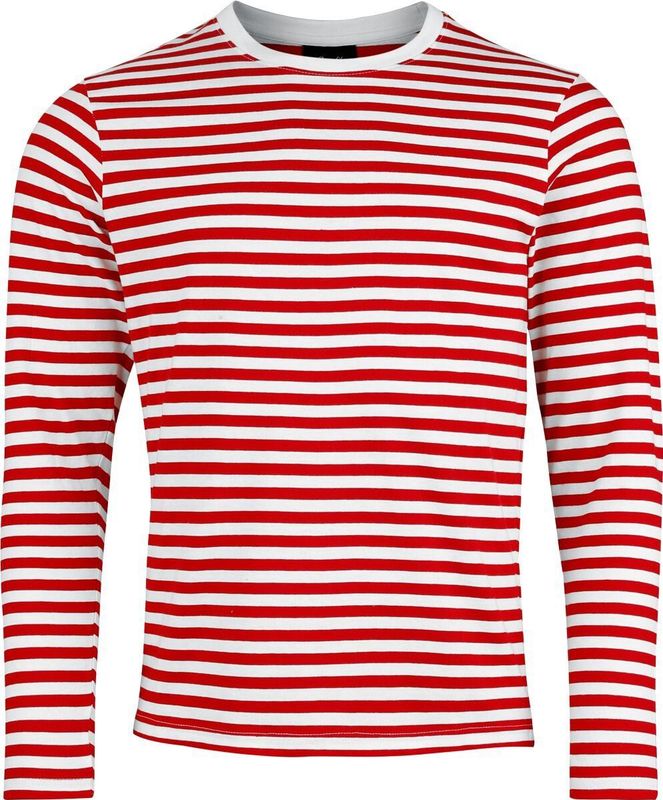 Brandit Lange Mouwen Heren Shirt met lange mouwen - rood/wit - S