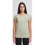 T-shirt - Effen - Katoen - Ronde Hals - Kwartmouw - Normale Pasvorm