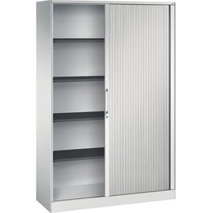 C+P Roldeurkast ASISTO, hoogte 1980 mm, breedte 1200 mm, lichtgrijs/lichtgrijs