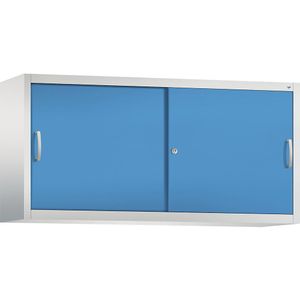 C+P ACCURADO opzetkast met schuifdeuren, 2 legborden, h x b x d = 790 x 1600 x 400 mm, lichtgrijs/lichtblauw