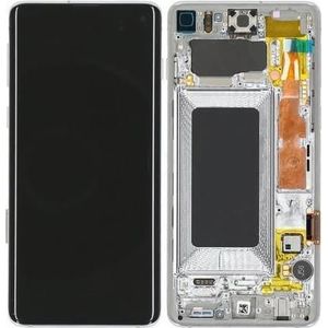 Samsung LCD + Touch + Frame voor G973F Samsung Galaxy S10 - zilver, Andere smartphone accessoires, Zilver