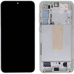 Samsung LCD + Touch + Frame voor S911B Samsung Galaxy S23 - beige, Andere smartphone accessoires, Beige