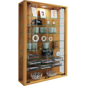 VCM Glasvitrine hängend  Vitrine Glas mit ESG-Sicherheitsglas  Maße: H. 91 x B. 59 x T. 18 cm  Hängevitrine Glas  Modern und platzsparend  Glas Vitrinenschrank - Vitrosa Mini
