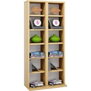 VCM Houten CD DVD-standaard Plankkast Opbergstandaard Milano Houten CD DVD-standaard Plankkast Opbergstandaard Milano