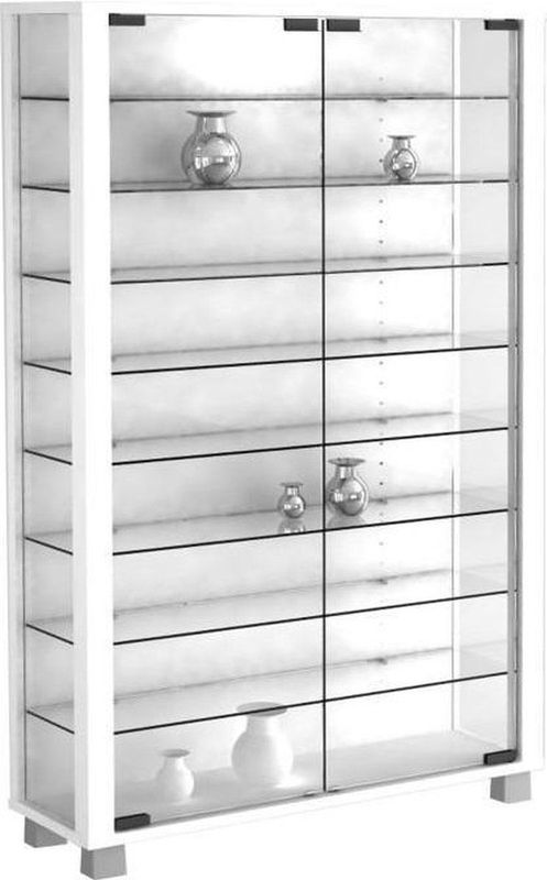 VCM my home Lumo Mini Vitrine weiß 8 Fachböden