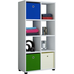 VCM Holz Badregal  Badschrank  Maße: H. 123 x B. 60 x T. 30 cm  Raumteiler  stehend - Benos-2x4 Fach