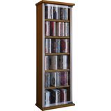 VCM Houten CD DVD Stand Shelf Kabinet Opbergvloer Stand Klassiek Glazen Deur Houten CD DVD Stand Shelf Kabinet Opbergvloer Stand Klassiek Glazen Deur