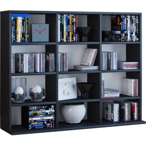 VCM Houten CD DVD vloer staande boekenkast Media plank Room Divider Decoratieve plank Megosa L Houten CD DVD vloer staande boekenkast Media plank Room Divider Decoratieve plank Megosa L