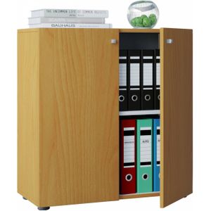 Archiefkast opbergkast Vandol mini lichtbruin beuken kleur 74 cm hoog