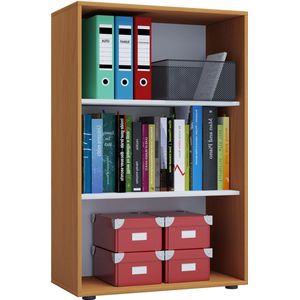 Boekenkast van hout, 3 OH, in hoogte verstelbare legborden, B 700 x D 400 x H 1050 mm, beuk