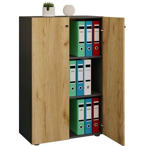Ebuy24 - Lona Universalschrank Büro Kommode hoch 2 Türen Weiß.