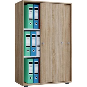 VCM Houten kantoorkast Dossierkast Kantoormeubilair Kast Lona 3-voudige schuifdeuren Houten kantoorkast Dossierkast Kantoormeubilair Kast Lona 3-voudige schuifdeuren