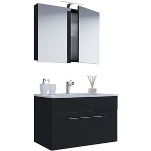 Nywo badkamer spiegelkast 80 cm, zwart.