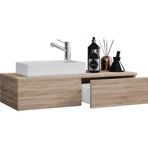 VCM - Gudas - 2-delige Badkamermeubelset - Wastafel - Klein - Melamine en Keramiek
