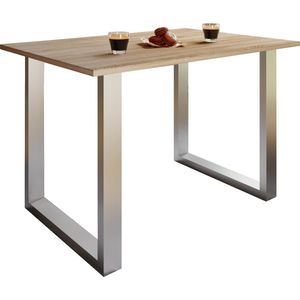 Esstisch ""Xona"" 80x50 U-Fußgestell Sonoma-Eiche/Silber