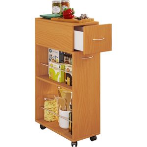 VCM Keuken Trolley Serveerwagen Niche kast Rolbare wielen Tusal Lade Keuken Trolley Serveerwagen Niche kast Rolbare wielen Tusal Lade