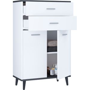 Seitenschrank ""Landos"" Weiß/Anthrazit