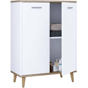 VCM Houten ladekast Dressoir Highboard Kast Lindas Scharnierende Deuren Houten ladekast Dressoir Highboard Kast Lindas Scharnierende Deuren