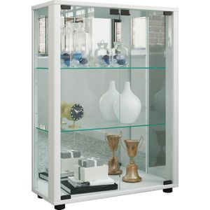 VCM Houten vitrinekast Verzamelvitrine Staande vitrinekast Sintalo spiegel Houten vitrinekast Verzamelvitrine Staande vitrinekast Sintalo spiegel