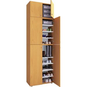 LonaXXL - Schoenenkast - Beuken Decor - 6 Deuren - 10 Losse Planken