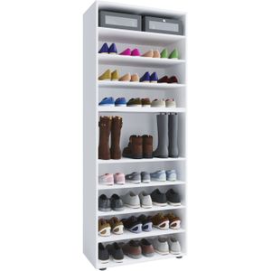 VCM XXL houten grote schoenenkast schoenenrek grote laarzen halmeubel Lona 9 vakken XXL houten grote schoenenkast schoenenrek grote laarzen halmeubel Lona 9 vakken