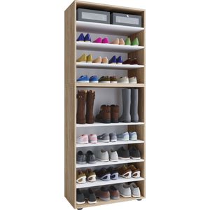 VCM XXL houten grote schoenenkast schoenenrek grote laarzen halmeubel Lona 9 vakken XXL houten grote schoenenkast schoenenrek grote laarzen halmeubel Lona 9 vakken