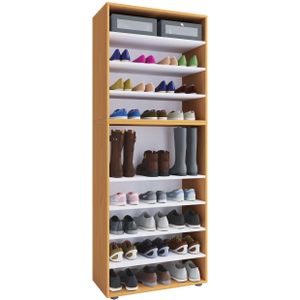 VCM XXL houten grote schoenenkast schoenenrek grote laarzen halmeubel Lona 9 vakken XXL houten grote schoenenkast schoenenrek grote laarzen halmeubel Lona 9 vakken