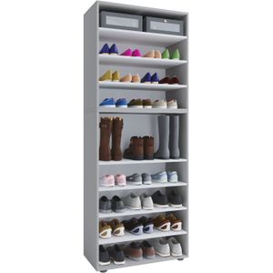 VCM XXL houten grote schoenenkast schoenenrek grote laarzen halmeubel Lona 9 vakken XXL houten grote schoenenkast schoenenrek grote laarzen halmeubel Lona 9 vakken