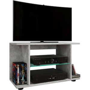 VCM Houten TV Lowboard TV Kabinet Console TV Tafel TV Glas Expalo L Houten TV Lowboard TV Kabinet Console TV Tafel TV Glas Expalo L