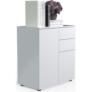 VCM Holz Kommode  Sideboard mit 2 Drehtüren und zwei Schubladen  Maße H. 77 x B. 70 x T. 39cm - Dalosa