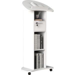 VCM Houten Staand Bureau Lessenaar Mobiele Staande Tafel Rolbare Wielen Lade Redola Houten Staand Bureau Lessenaar Mobiele Staande Tafel Rolbare Wielen Lade Redola