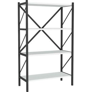 VCM Houten metalen opbergstandaard boekenkast Decoratieve boekenstandaard Insasi 4 Houten metalen opbergstandaard boekenkast Decoratieve boekenstandaard Insasi 4