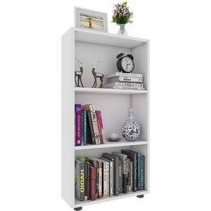 VCM Holzregal stehend  platzsparender Bücherregal  Maße ca. H. 108 x B. 56 x T. 20 cm  Elegante Aufbewahrung  Regal – Bulas 3 Fächer