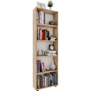 VCM Houten opbergstandaard boekenkast decoratieve boekenstandaard Bulas 5 vakken Houten opbergstandaard boekenkast decoratieve boekenstandaard Bulas 5 vakken