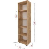 VCM Holzregal stehend  platzsparender Aktenschrank  Maße ca. H. 178 x B. 49 x T. 32 cm  Elegantes Regal  Büroregal – Ulas 5f