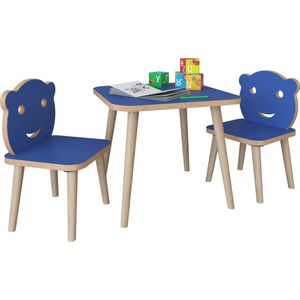 LiLuLa babykamer tafel en stoelen blauw.