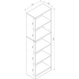 VCM Holz Aufbewahrung Stand Regal Bücherregal Deko Bücher Standregal Dilos XL 5-fach