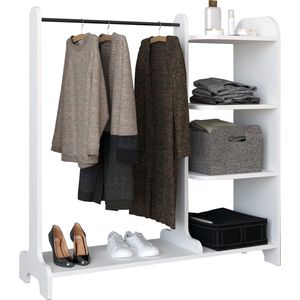 VCM Houten open garderobe inloop kledingrek kledingroede Lempu H. 110 cm Houten open garderobe inloop kledingrek kledingroede Lempu H. 110 cm