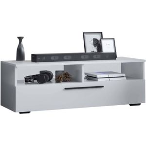 ArilaXL TV-meubel 1 kleppe 2 planken wit.