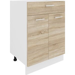 VCM Onderkast, 2 deuren, 1 lade, houtmateriaal, wit/sonoma-eiken, one-size