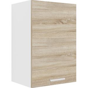 VCM Keukenkast, breedte 40 cm, houten deur, hangkast, keuken, keukenmeubel, Esilo, wit/sonoma-eiken